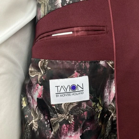 Tayion‎ Collection Men's Classic-Fit Plaid Suit Jacket Red Size 50R E091454